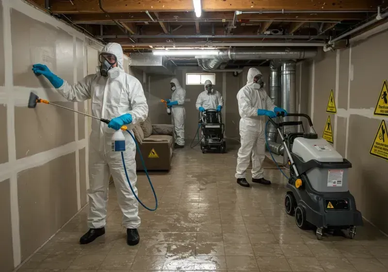 Basement Moisture Removal and Structural Drying process in East Sahuarita, AZ